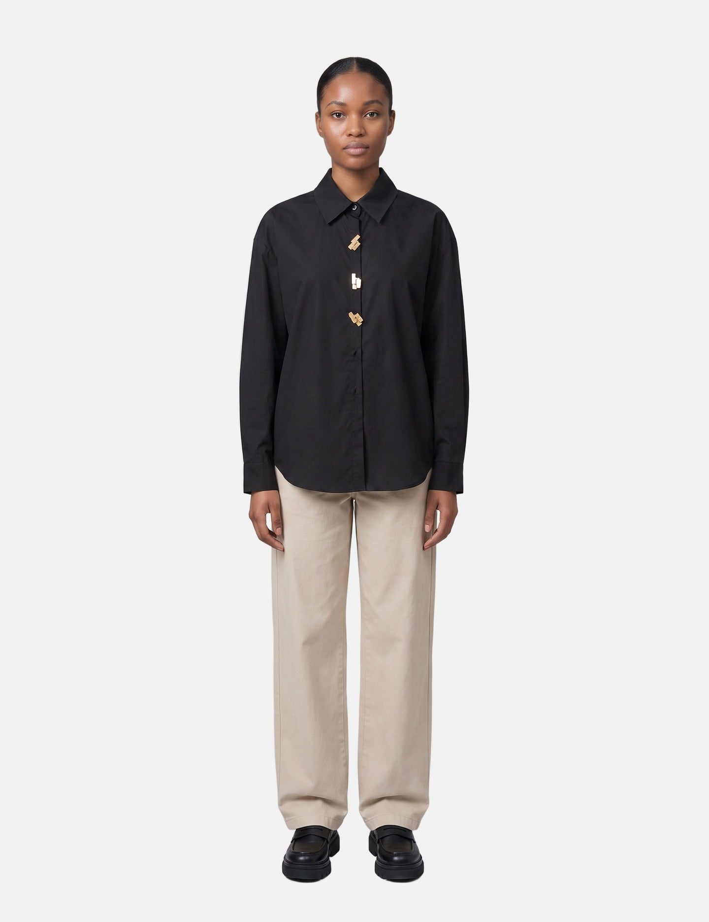 Blusa in Cotone Nero