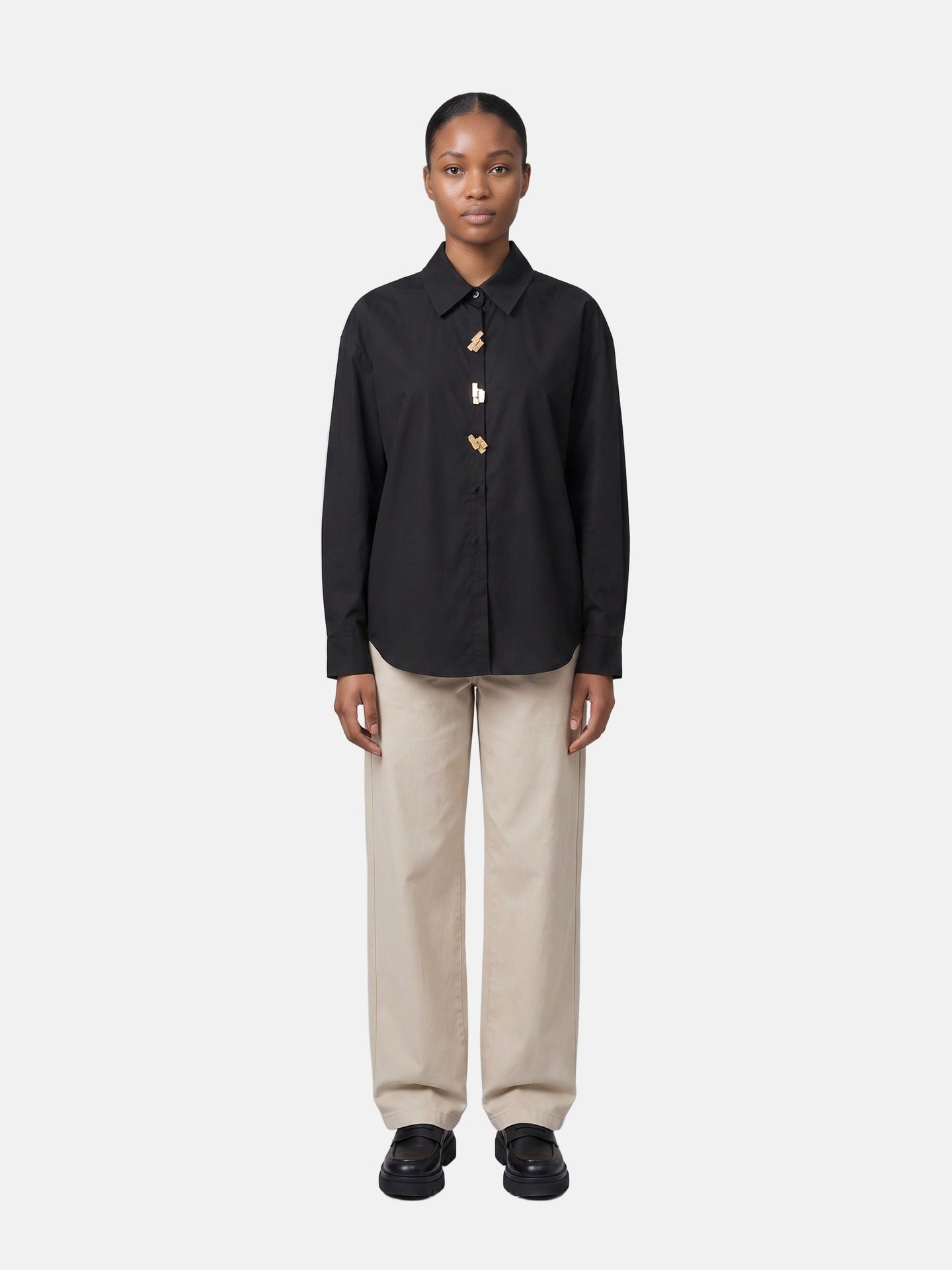 Blusa in Cotone Nero