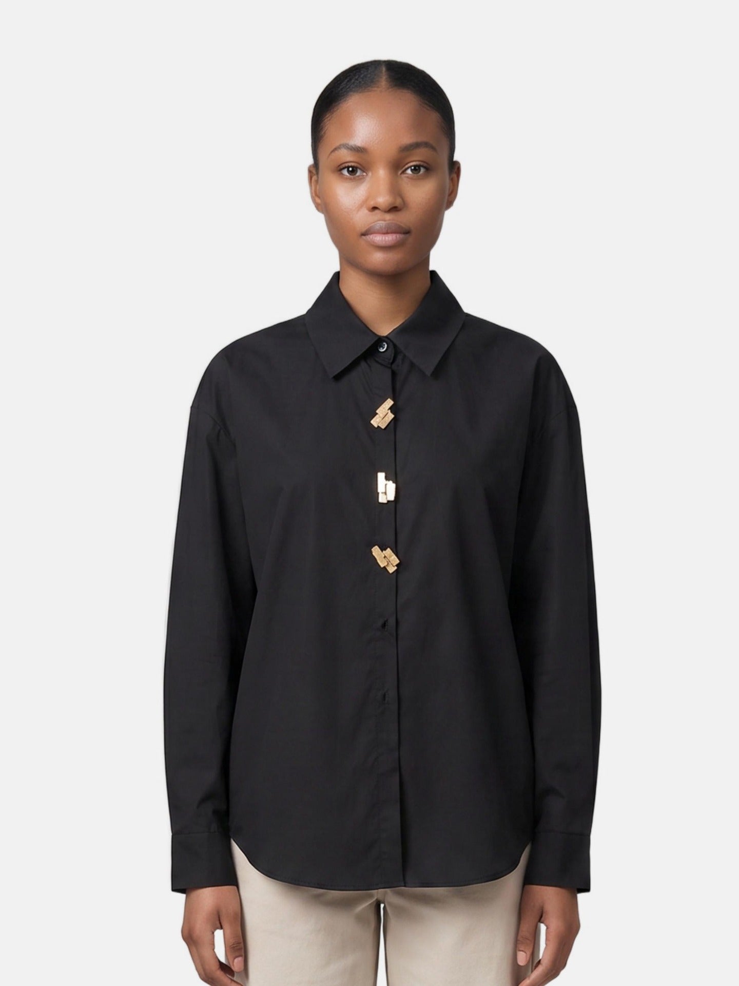 Blusa in Cotone Nero