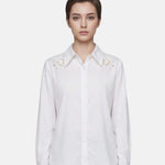 Blusa in 85% Tencel 15% Poliester Bianco