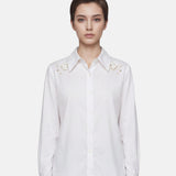 Blusa in 85% Tencel 15% Poliester Bianco