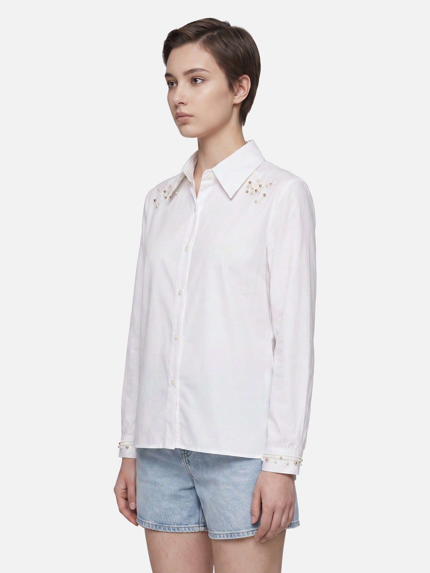 Blusa in 85% Tencel 15% Poliester Bianco
