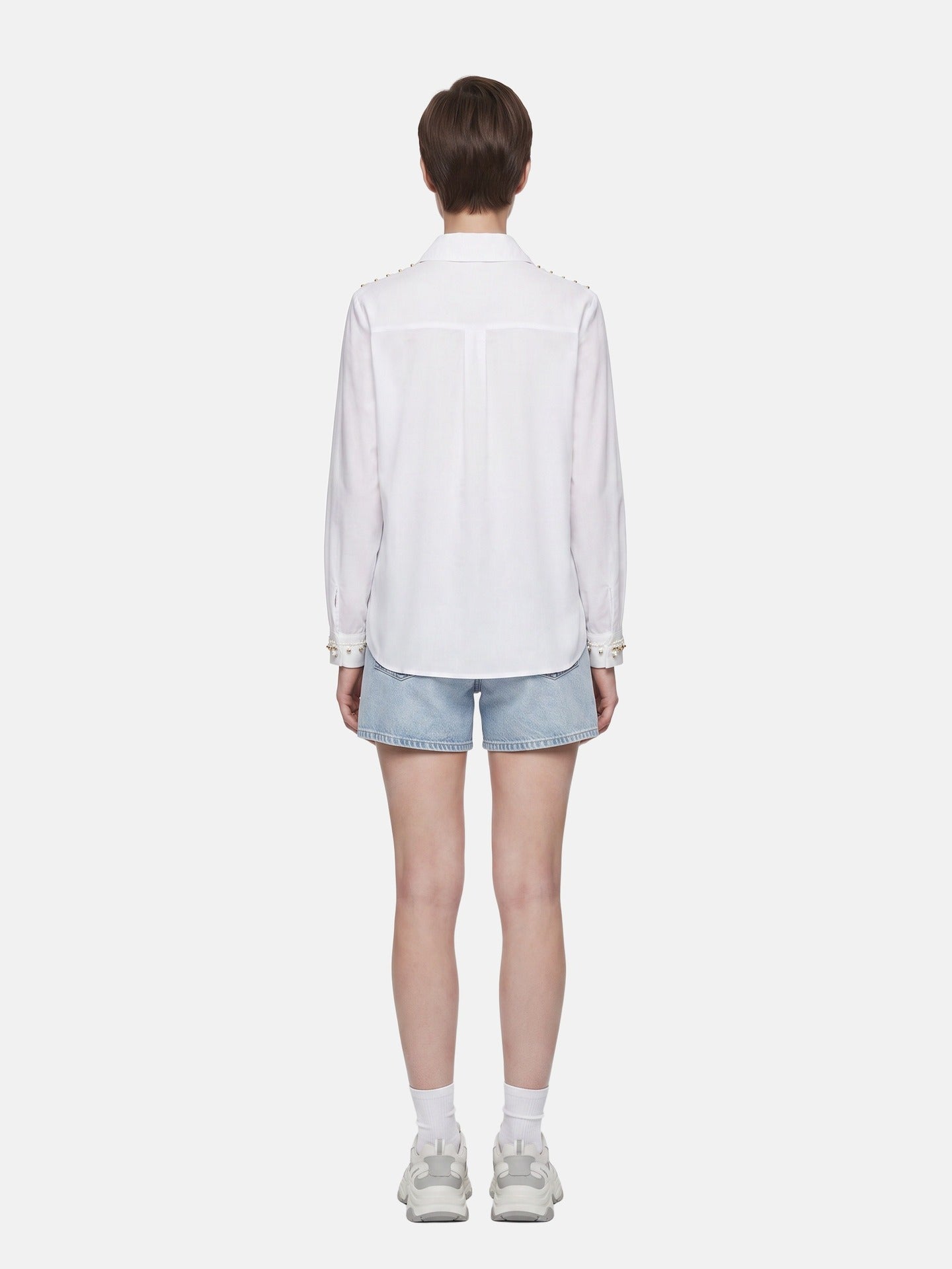 Blusa in 85% Tencel 15% Poliester Bianco