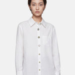 Blusa in 85% Tencel 15% Poliester Bianco