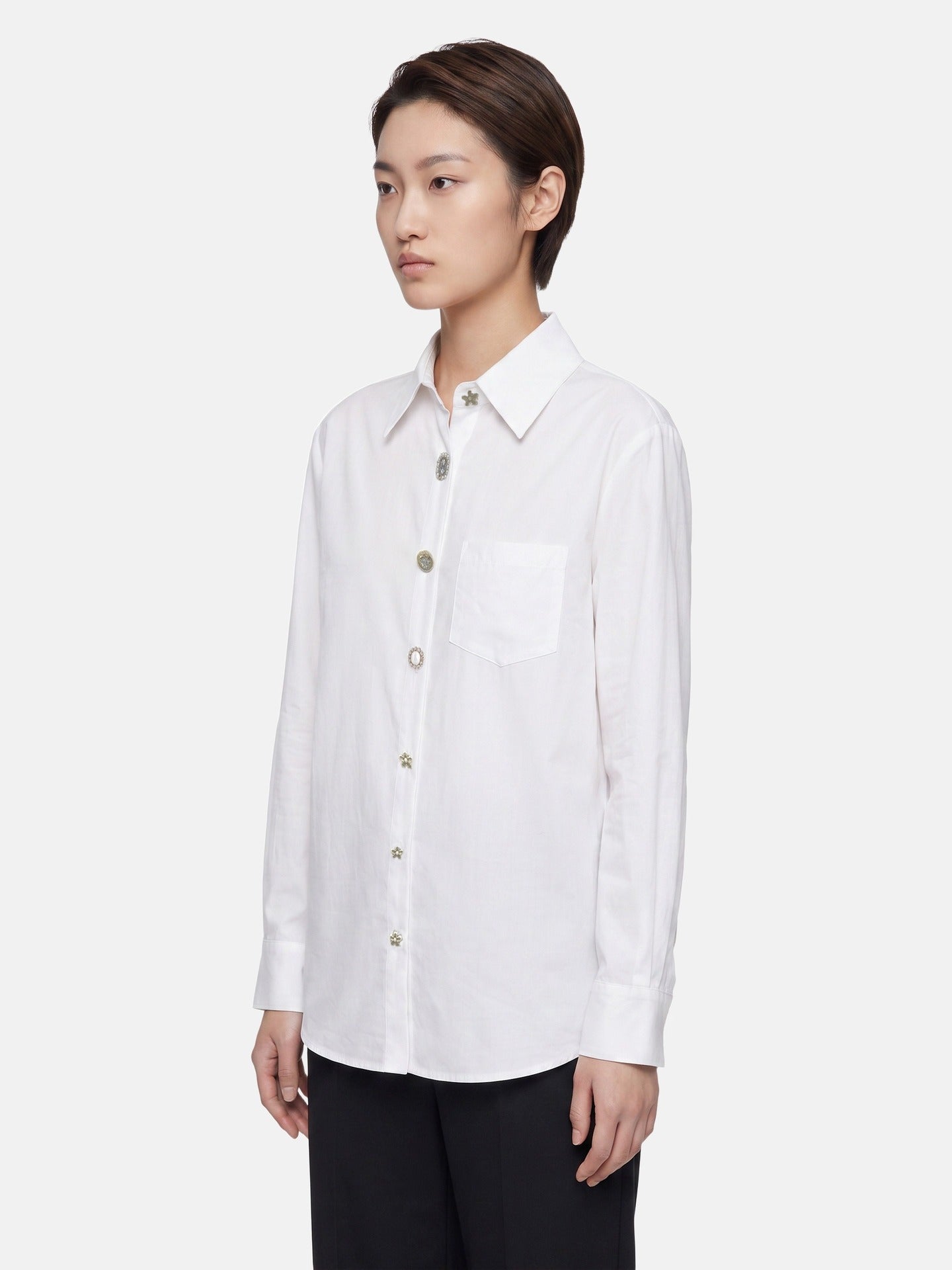 Blusa in 85% Tencel 15% Poliester Bianco