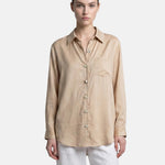 Blusa in 85% Tencel 15% Poliester Cammello