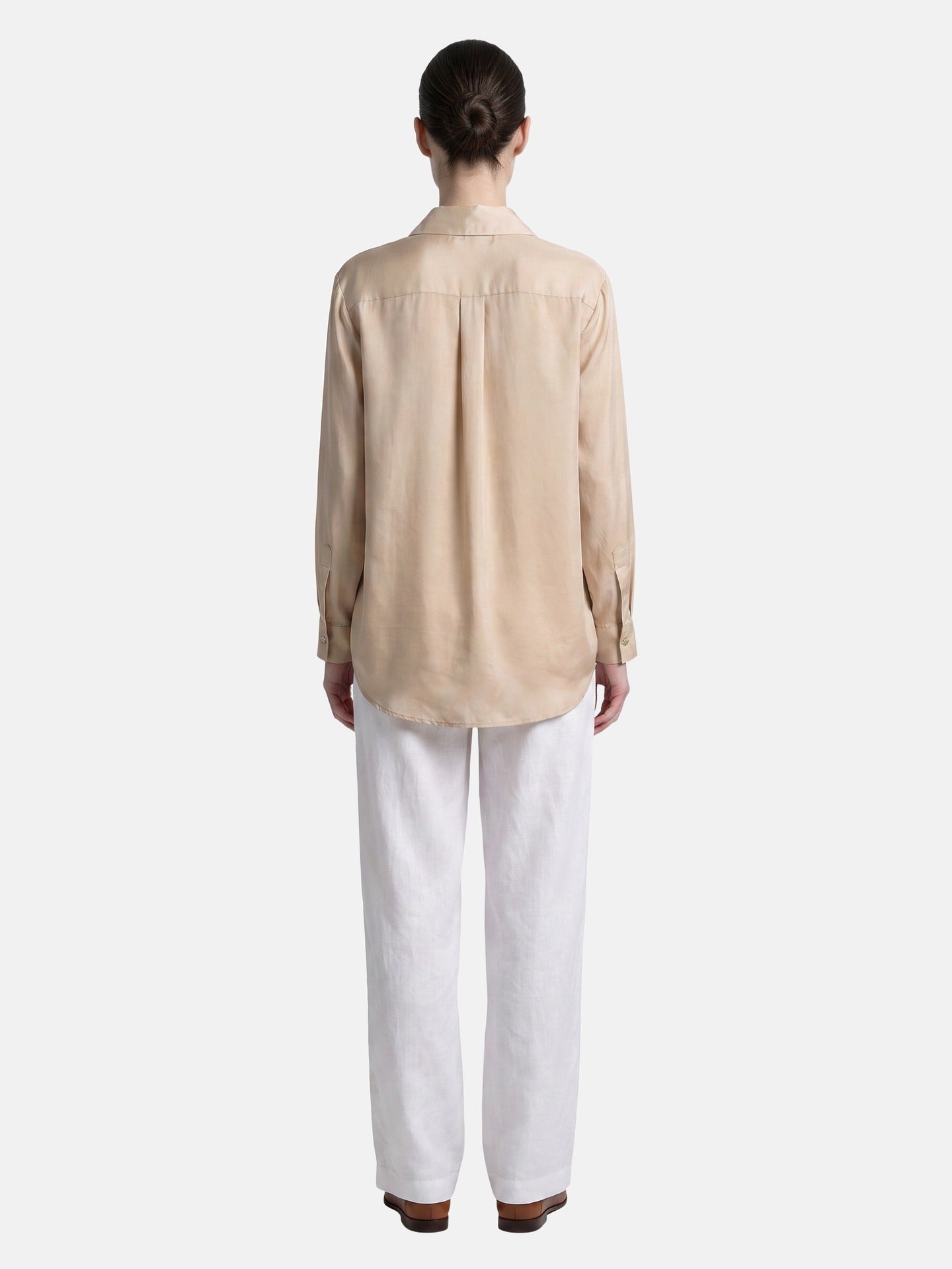 Blusa in 85% Tencel 15% Poliester Cammello