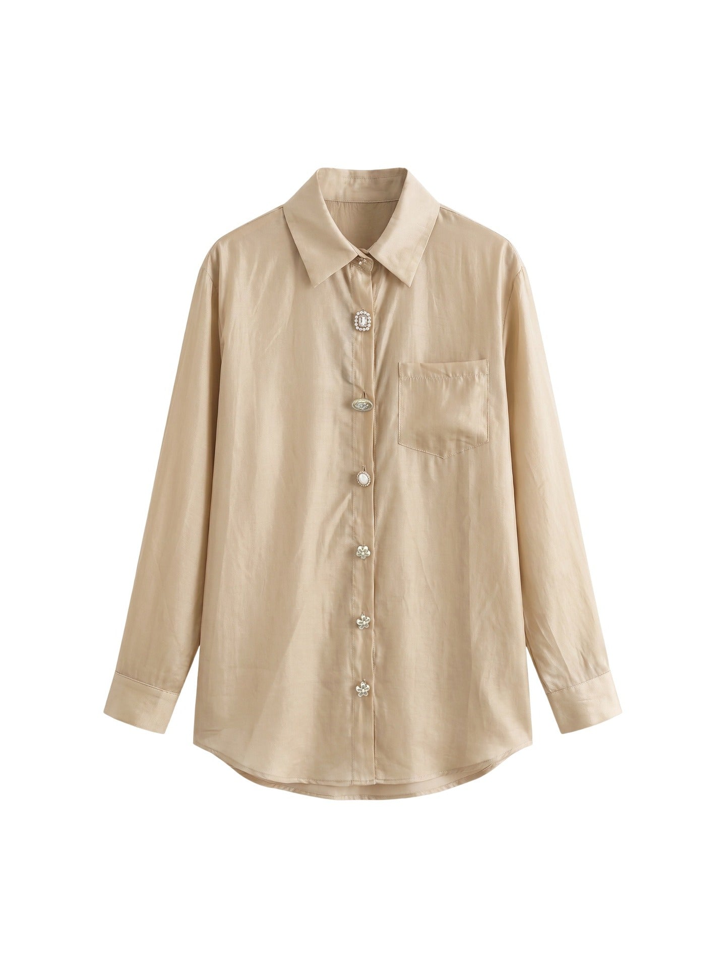 Blusa in 85% Tencel 15% Poliester Cammello