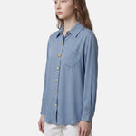 Blusa in 85% Tencel 15% Poliester Blu