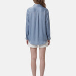 Blusa in 85% Tencel 15% Poliester Blu