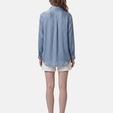 Blusa in 85% Tencel 15% Poliester Blu