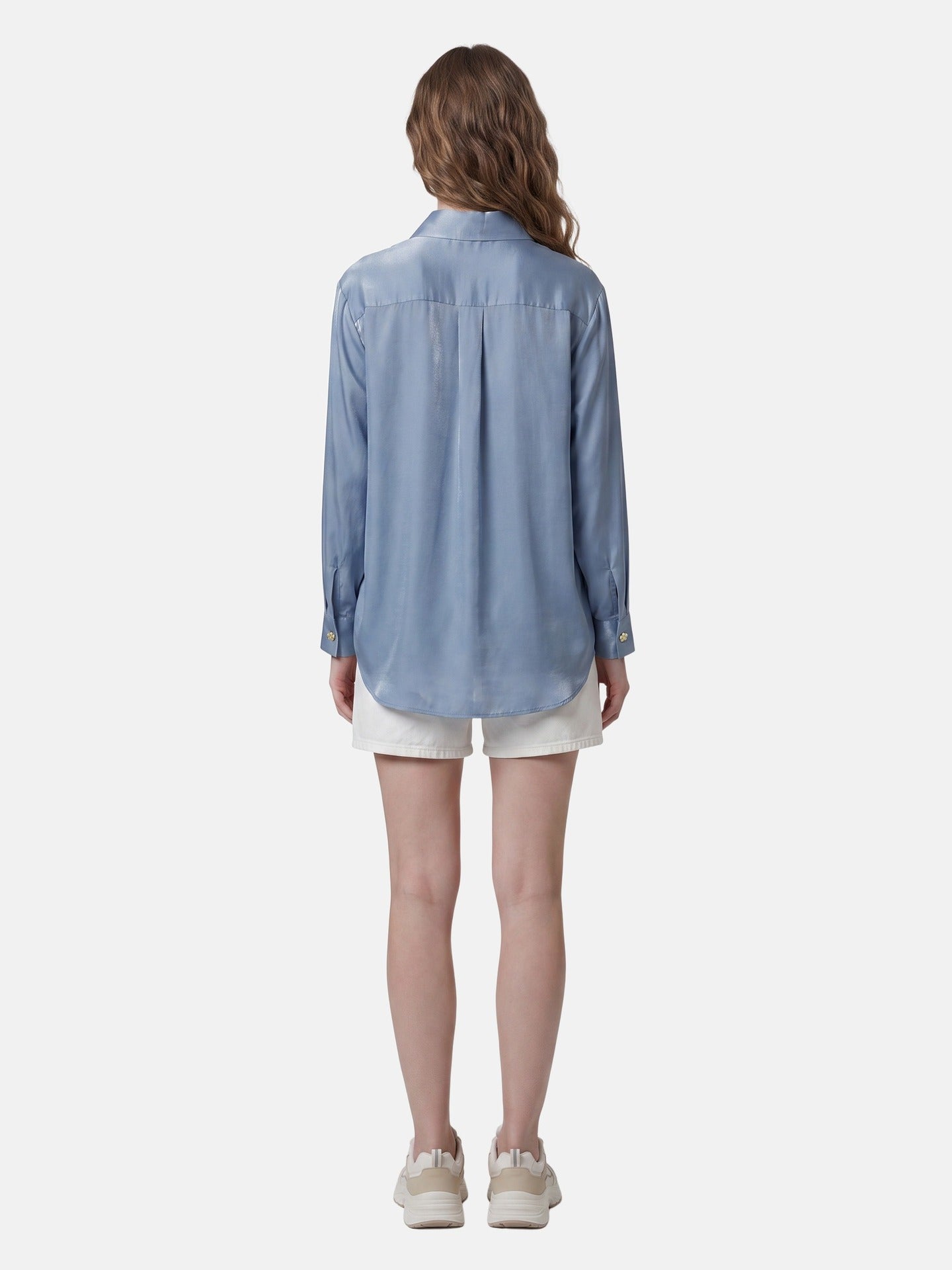 Blusa in 85% Tencel 15% Poliester Blu