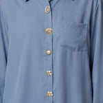 Blusa in 85% Tencel 15% Poliester Blu