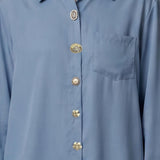 Blusa in 85% Tencel 15% Poliester Blu