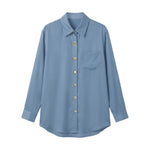 Blusa in 85% Tencel 15% Poliester Blu