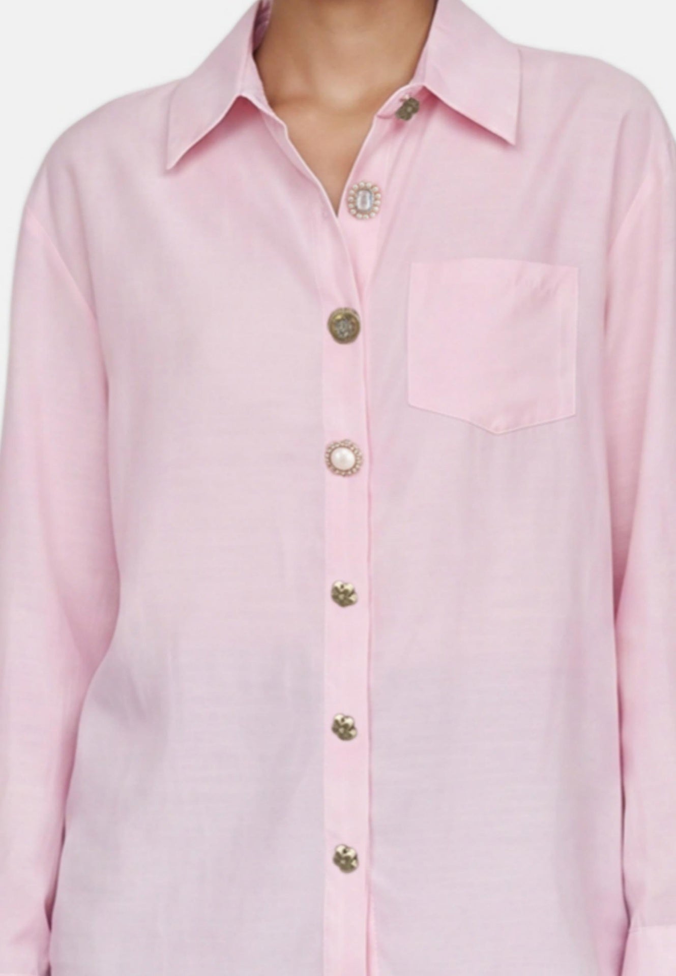 Blusa in 85% Tencel 15% Poliester Rosa
