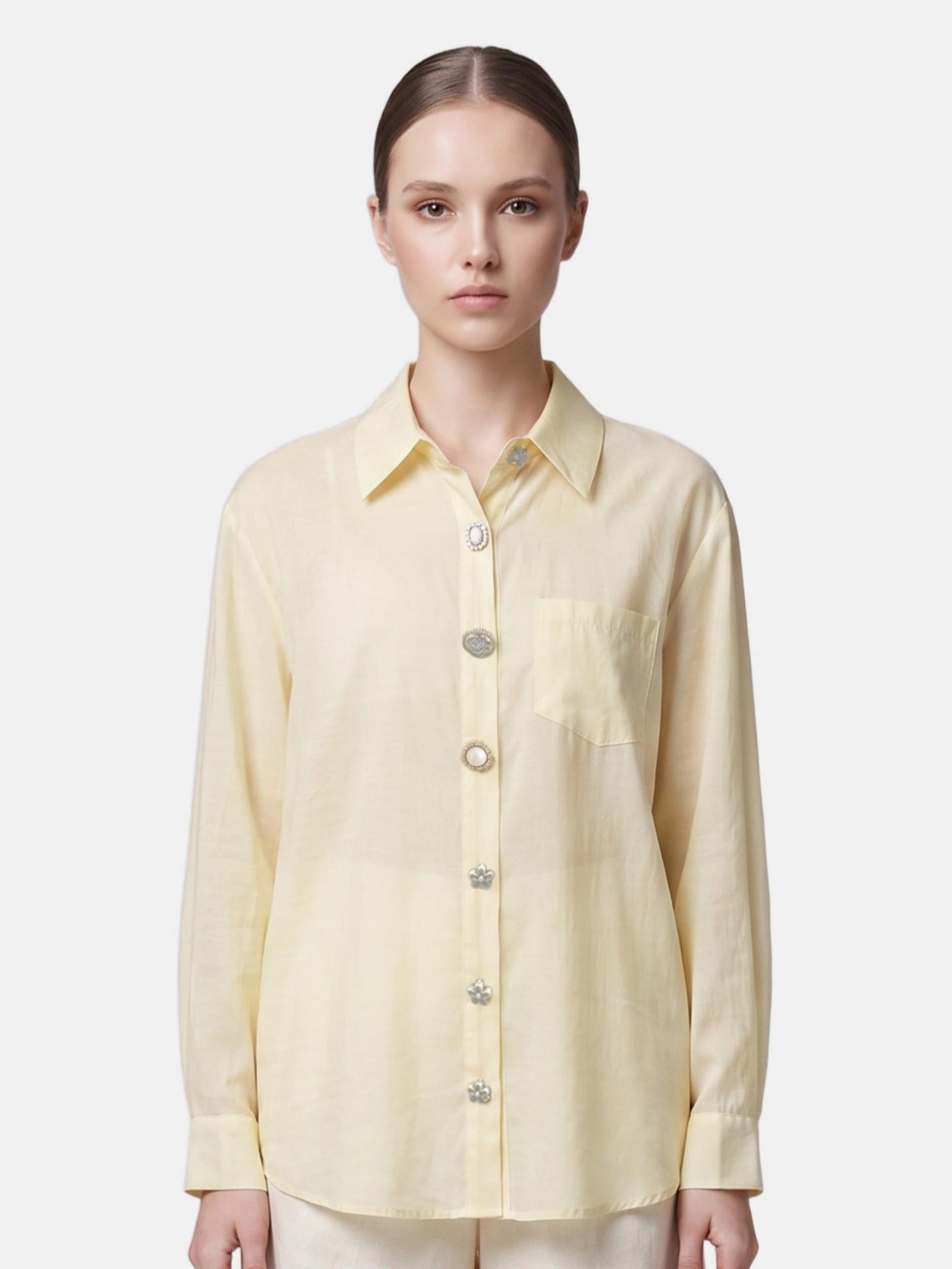 Blusa in 85% Tencel 15% Poliester Giallo