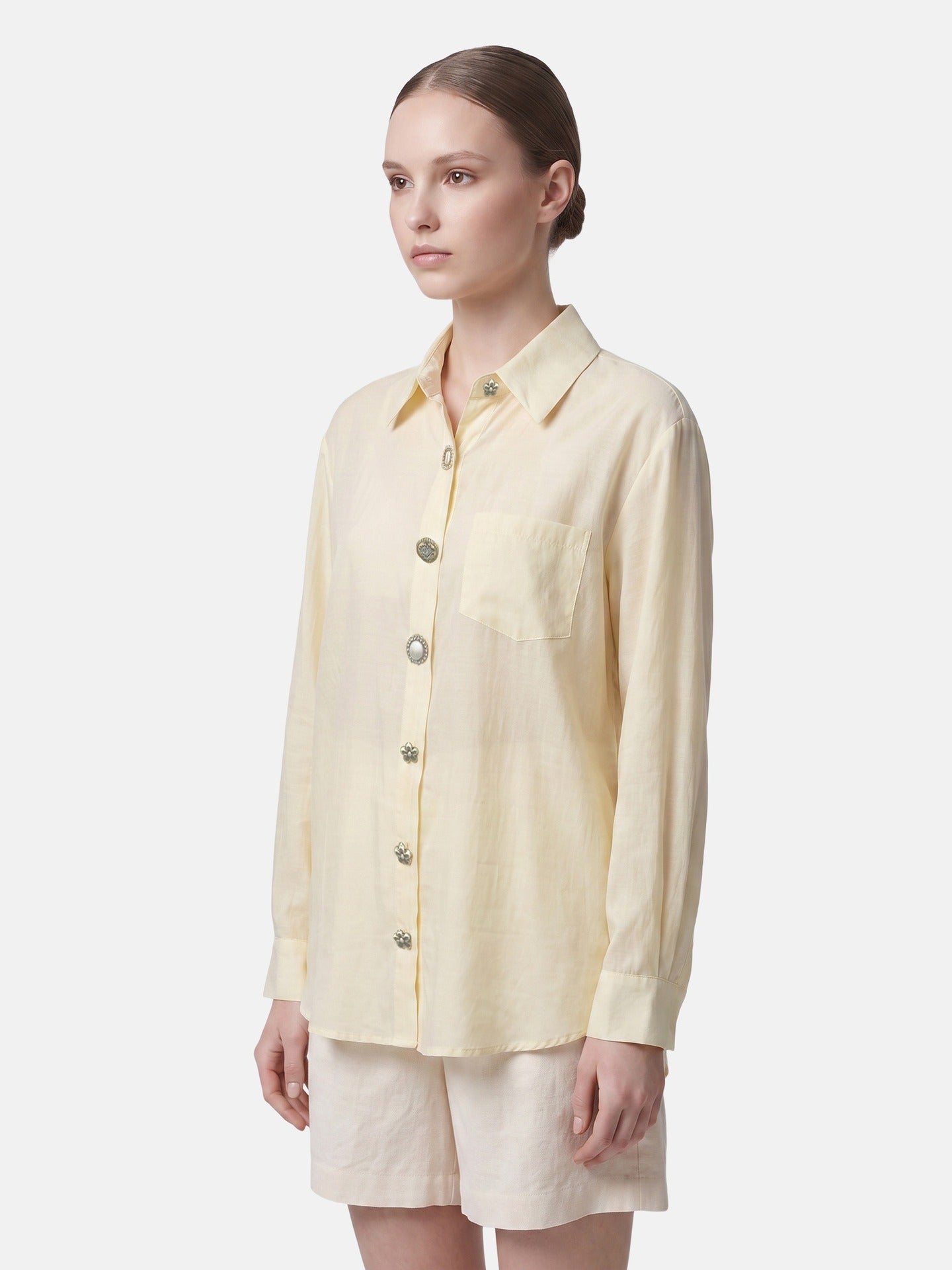 Blusa in 85% Tencel 15% Poliester Giallo