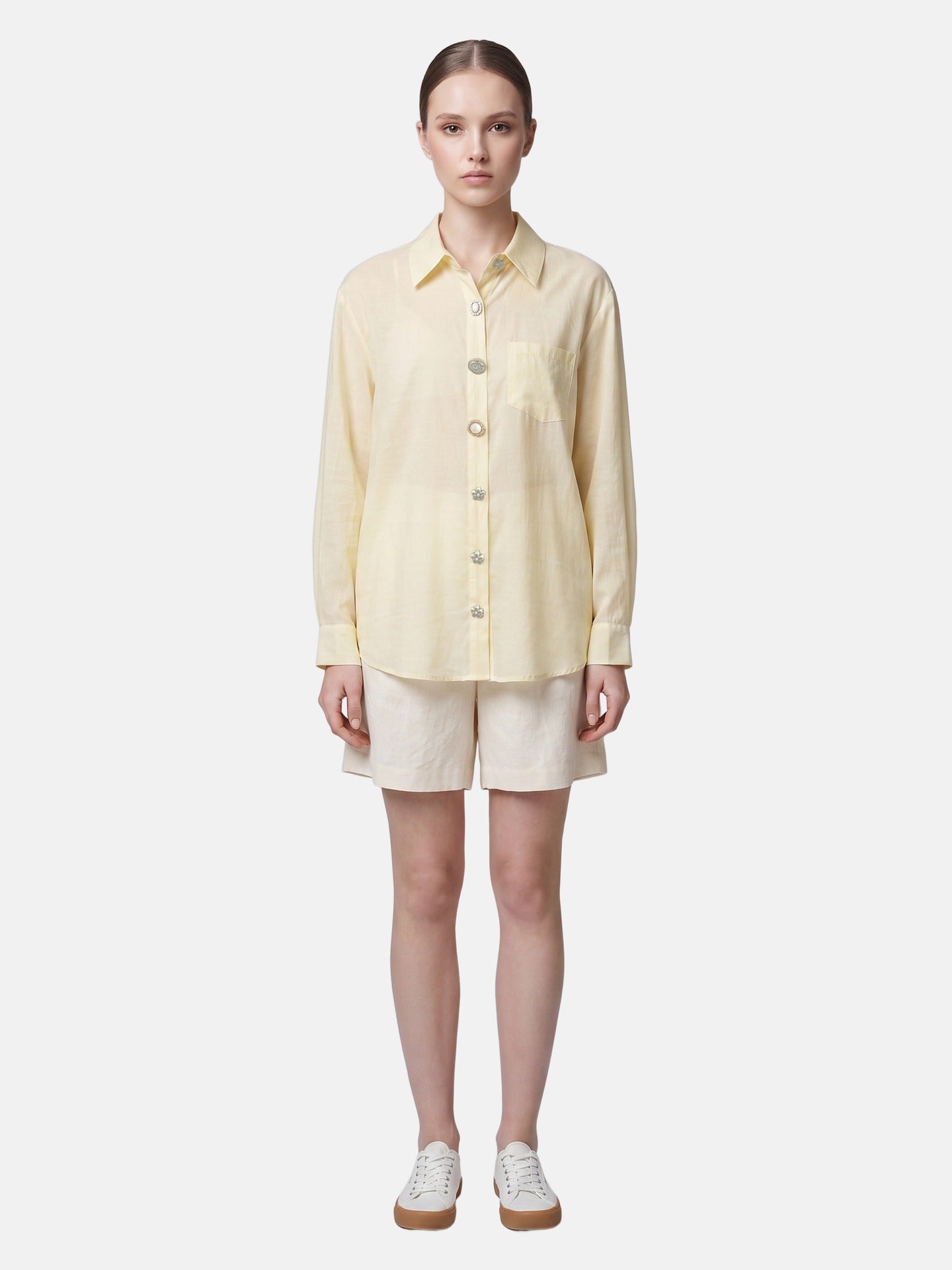 Blusa in 85% Tencel 15% Poliester Giallo