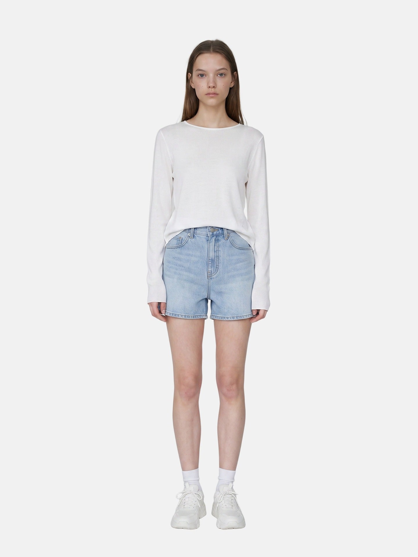 Blusa in 84% Cotone 16% Elastan Bianco