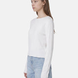 Blusa in 84% Cotone 16% Elastan Bianco
