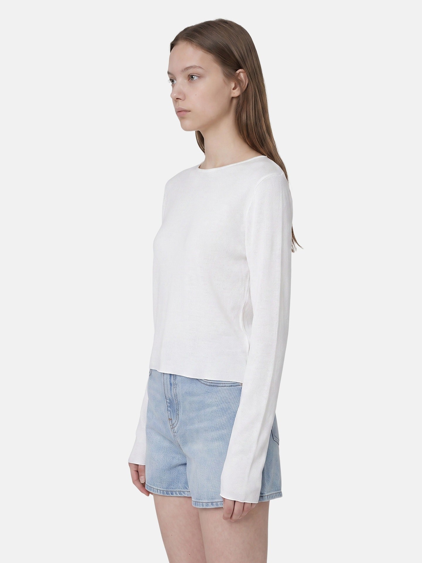 Blusa in 84% Cotone 16% Elastan Bianco
