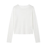 Blusa in 84% Cotone 16% Elastan Bianco