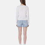 Blusa in 84% Cotone 16% Elastan Bianco