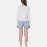 Blusa in 84% Cotone 16% Elastan Bianco