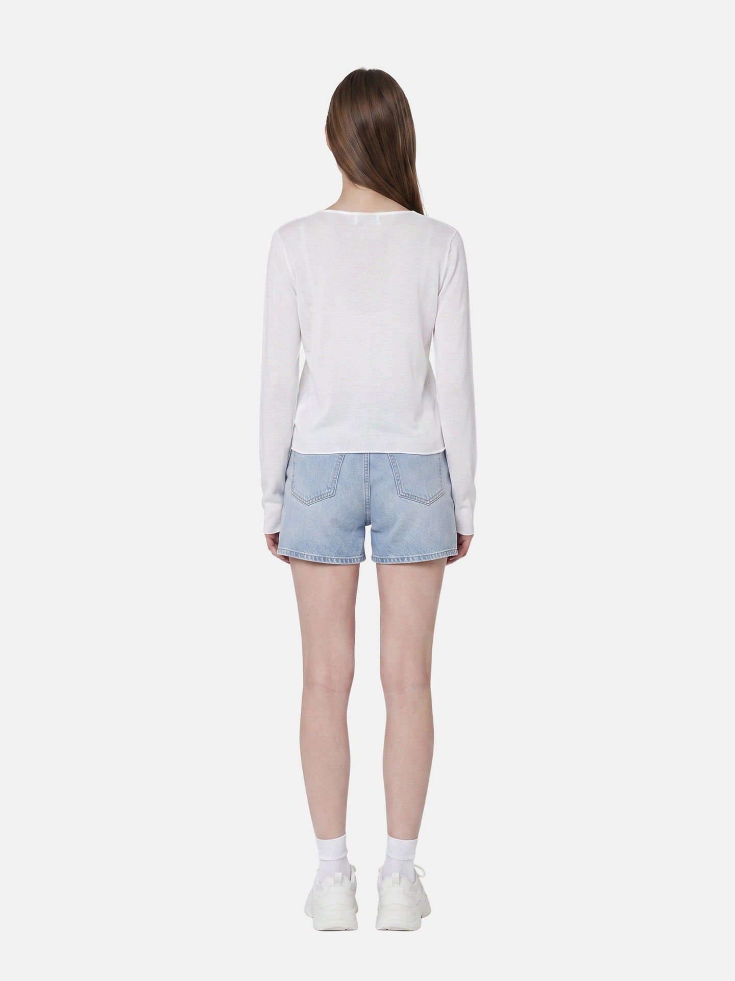 Blusa in 84% Cotone 16% Elastan Bianco