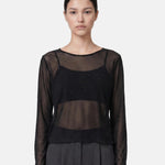 Blusa in 84% Cotone 16% Elastan Nero