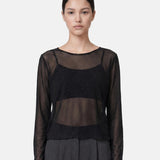 Blusa in 84% Cotone 16% Elastan Nero