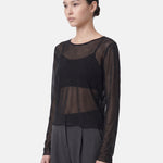 Blusa in 84% Cotone 16% Elastan Nero