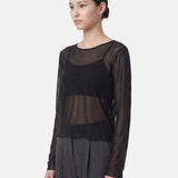 Blusa in 84% Cotone 16% Elastan Nero