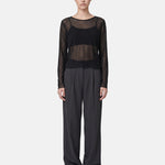 Blusa in 84% Cotone 16% Elastan Nero