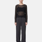 Blusa in 84% Cotone 16% Elastan Nero