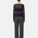 Blusa in 84% Cotone 16% Elastan Nero