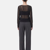 Blusa in 84% Cotone 16% Elastan Nero