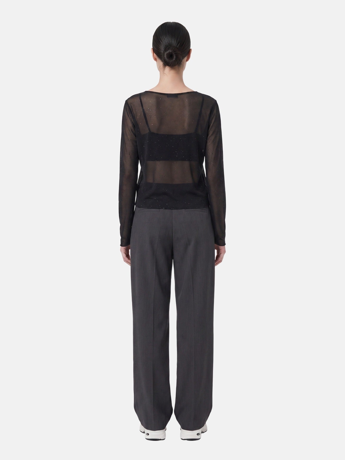 Blusa in 84% Cotone 16% Elastan Nero