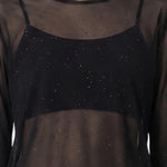 Blusa in 84% Cotone 16% Elastan Nero