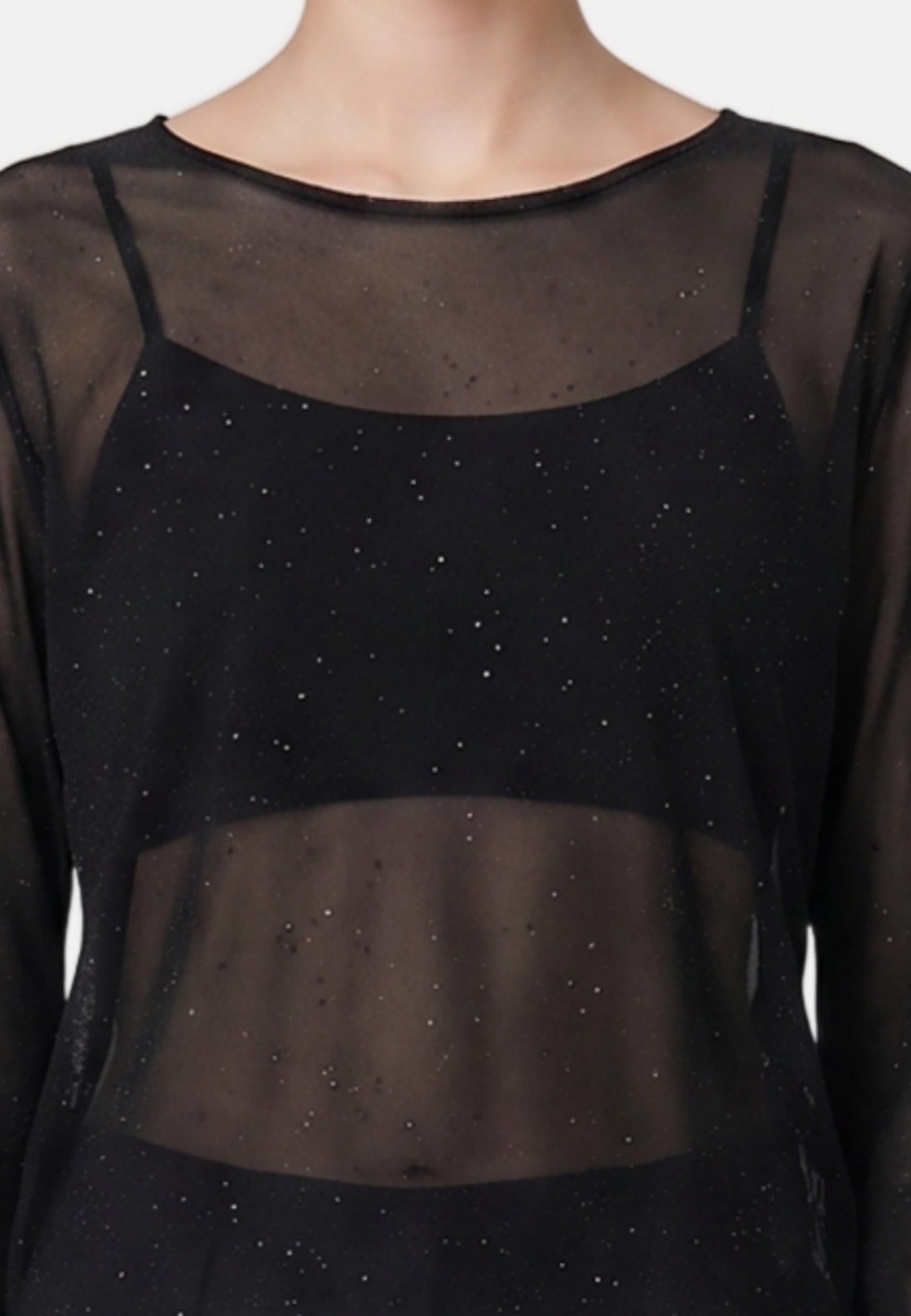 Blusa in 84% Cotone 16% Elastan Nero