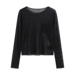 Blusa in 84% Cotone 16% Elastan Nero