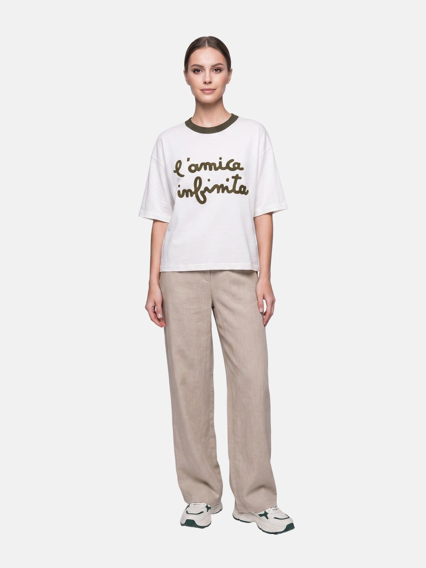 Blusa in 100% Viscosa Verde Militare