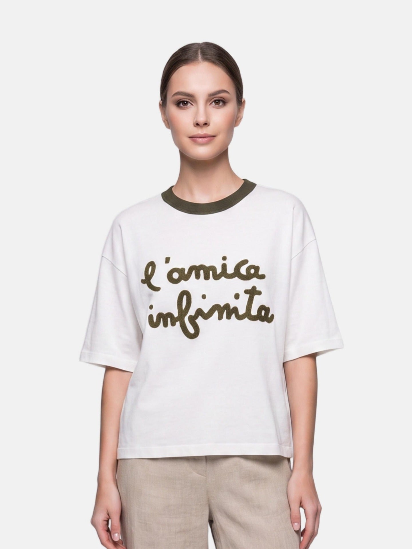 Blusa in 100% Viscosa Verde Militare