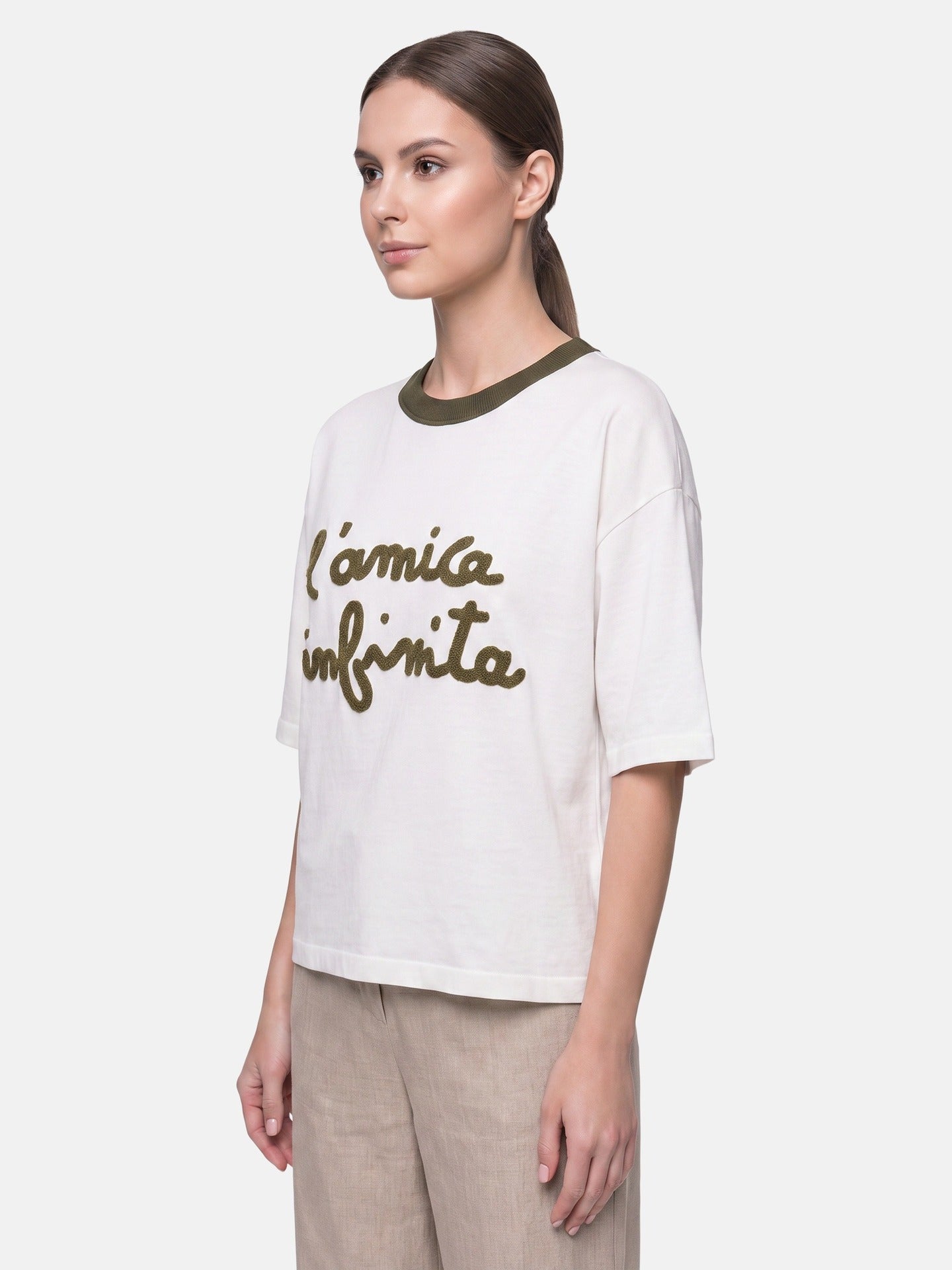 Blusa in 100% Viscosa Verde Militare