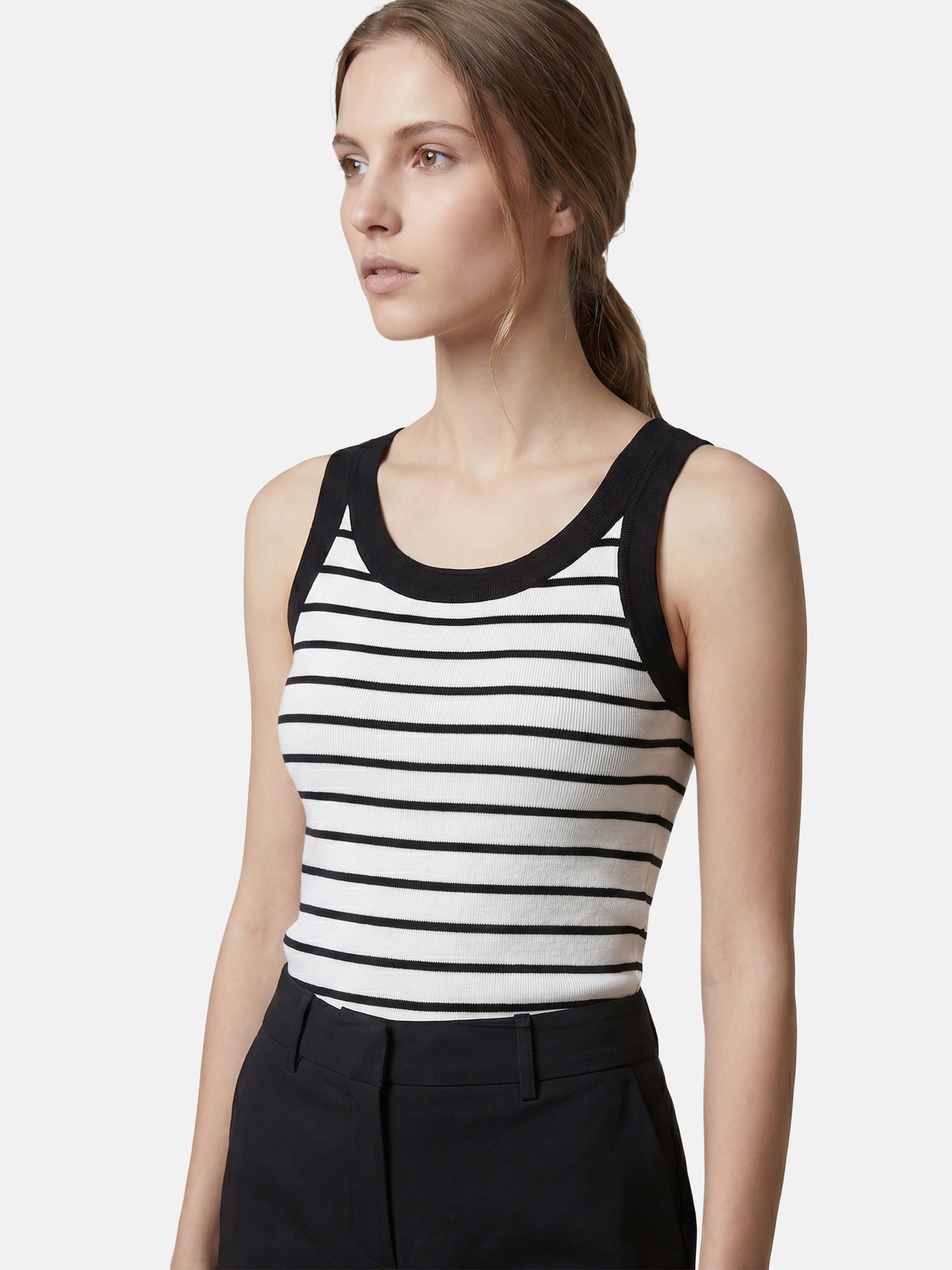 Blusa in 70% Viscosa 30% Nylon Nero