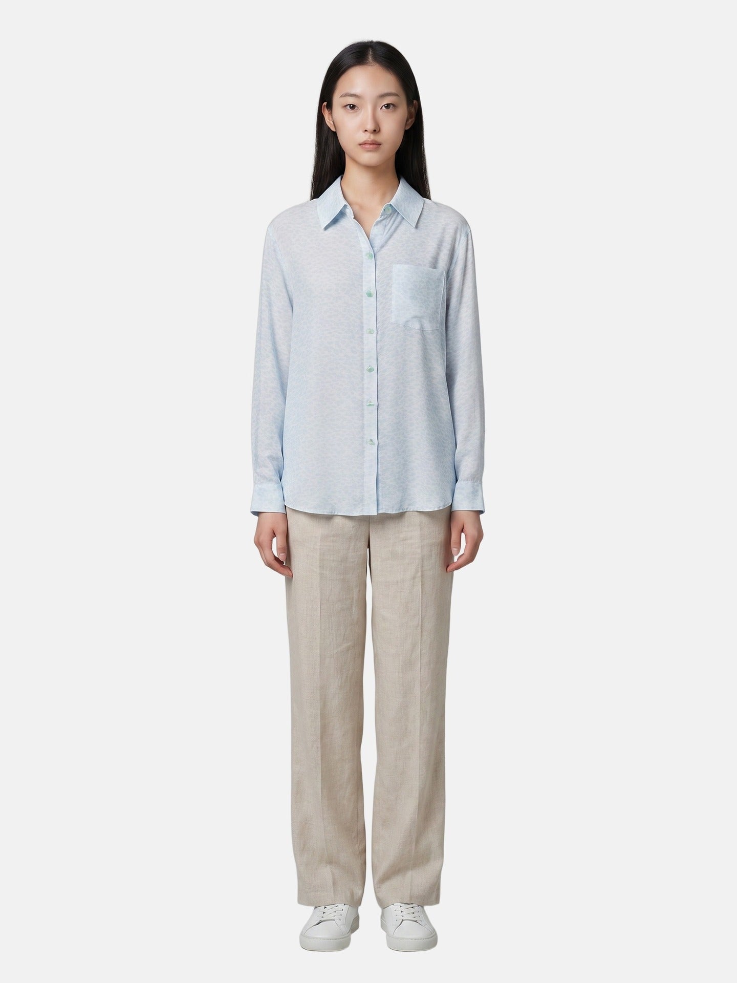 Blusa in 75% Viscosa 25% Poliester Blu