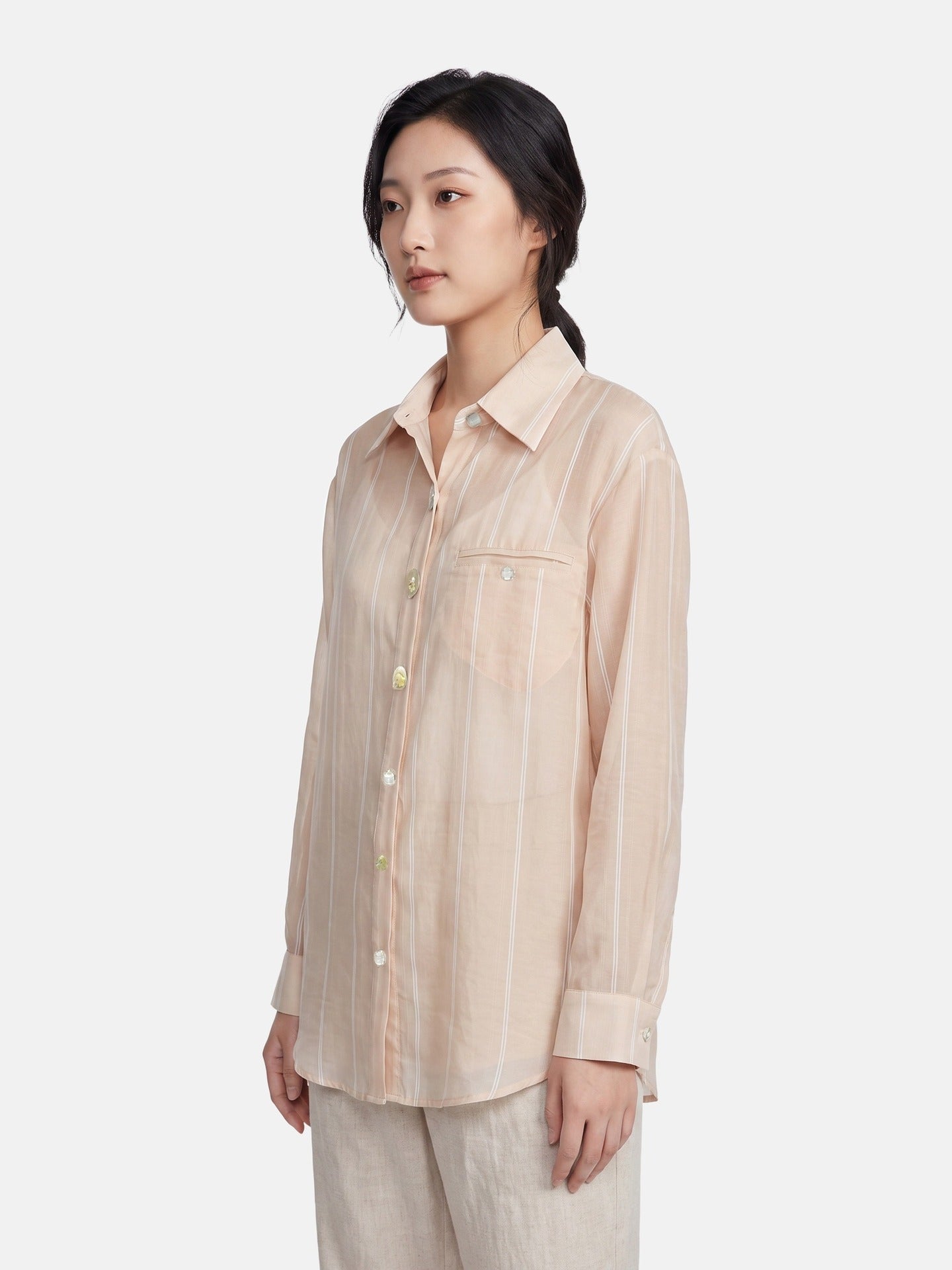 Blusa in 70% Tencel 20% Poliammide 10% Poliester Beige