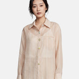 Blusa in 70% Tencel 20% Poliammide 10% Poliester Beige