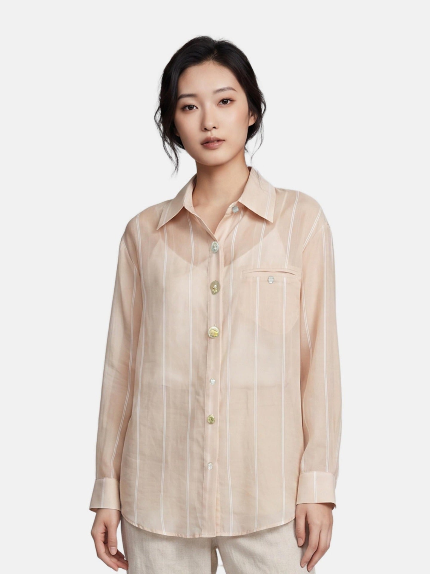 Blusa in 70% Tencel 20% Poliammide 10% Poliester Beige